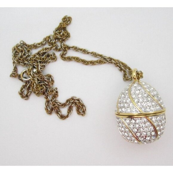 Women Suzanne Somers Rhineston Egg Necklace Penndant Analog Watch (G570) - Picture 1 of 4